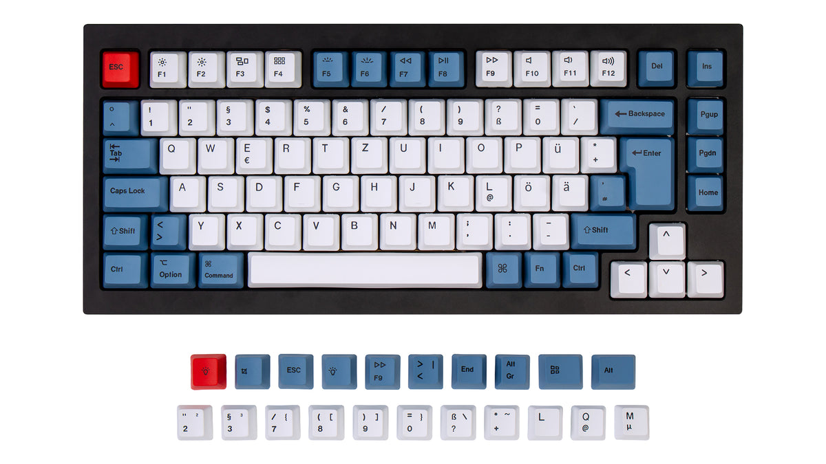 ISO Q1 Q1 Pro V1 K2 K2 Pro OEM Dye-Sub PBT Keycap Set - Blue