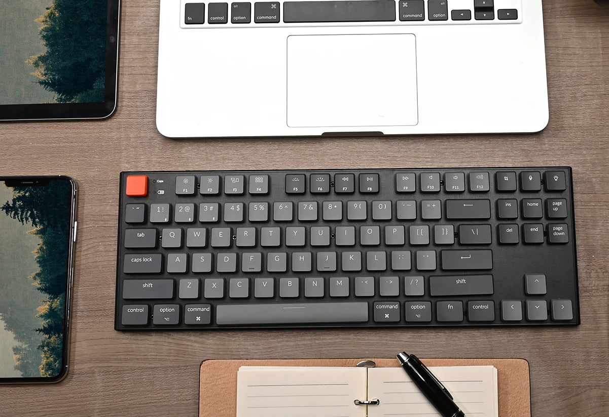 Keychron K1 ultra-slim wireless mechanical keyboard for Mac Windows 87 keys connects with laptop, tablet, smartphone