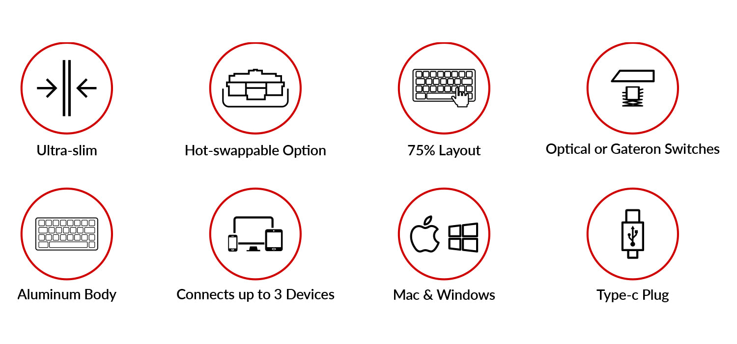 Keychron K3超薄型ホットスワップ可能なMac用ワイヤレスメカニカルキーボードWindows iOS Android、薄型光学式メカニカルスイッチ