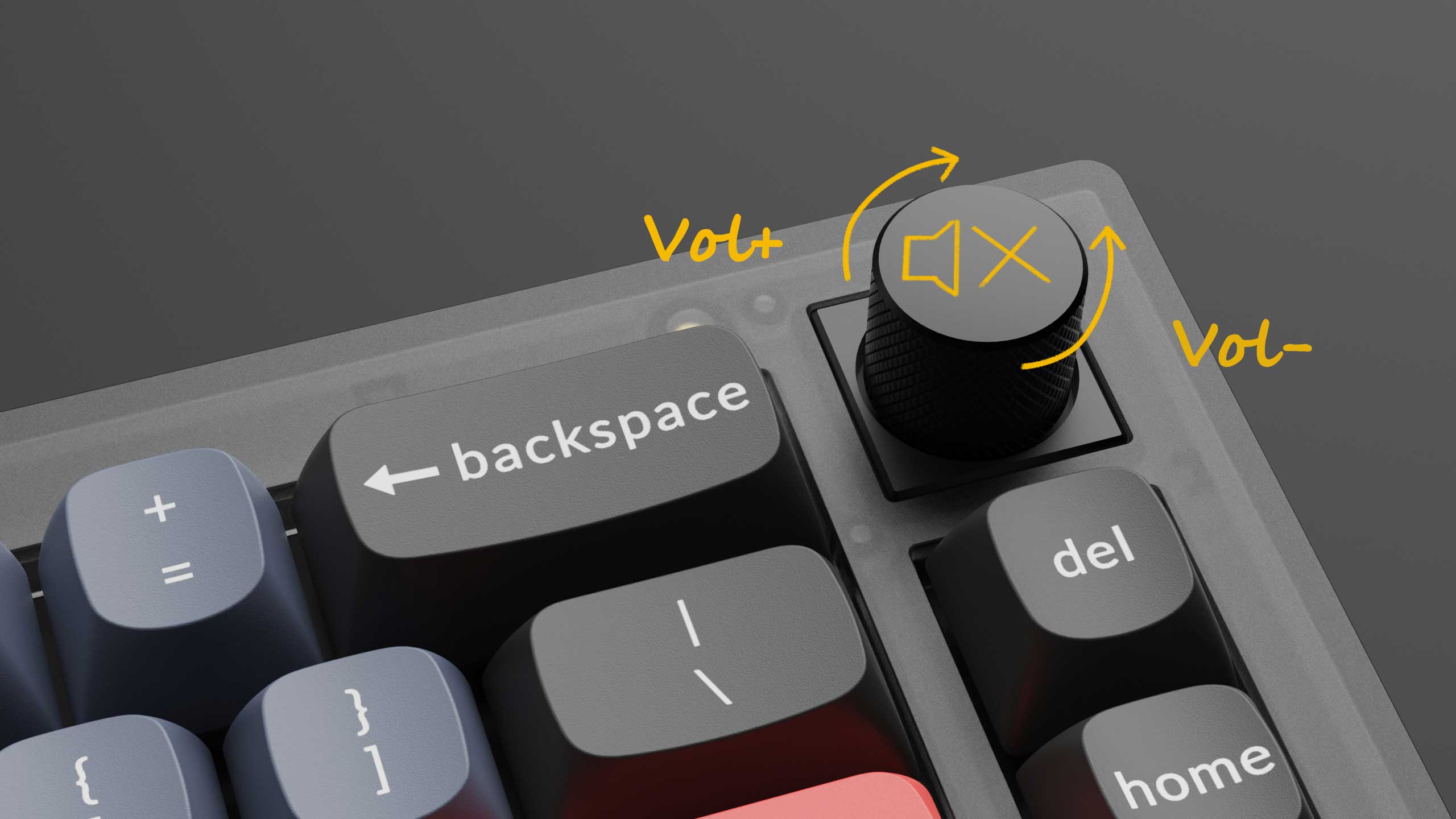 Rotary encoder function of Keychron V2 Custom Mechanical Keyboard