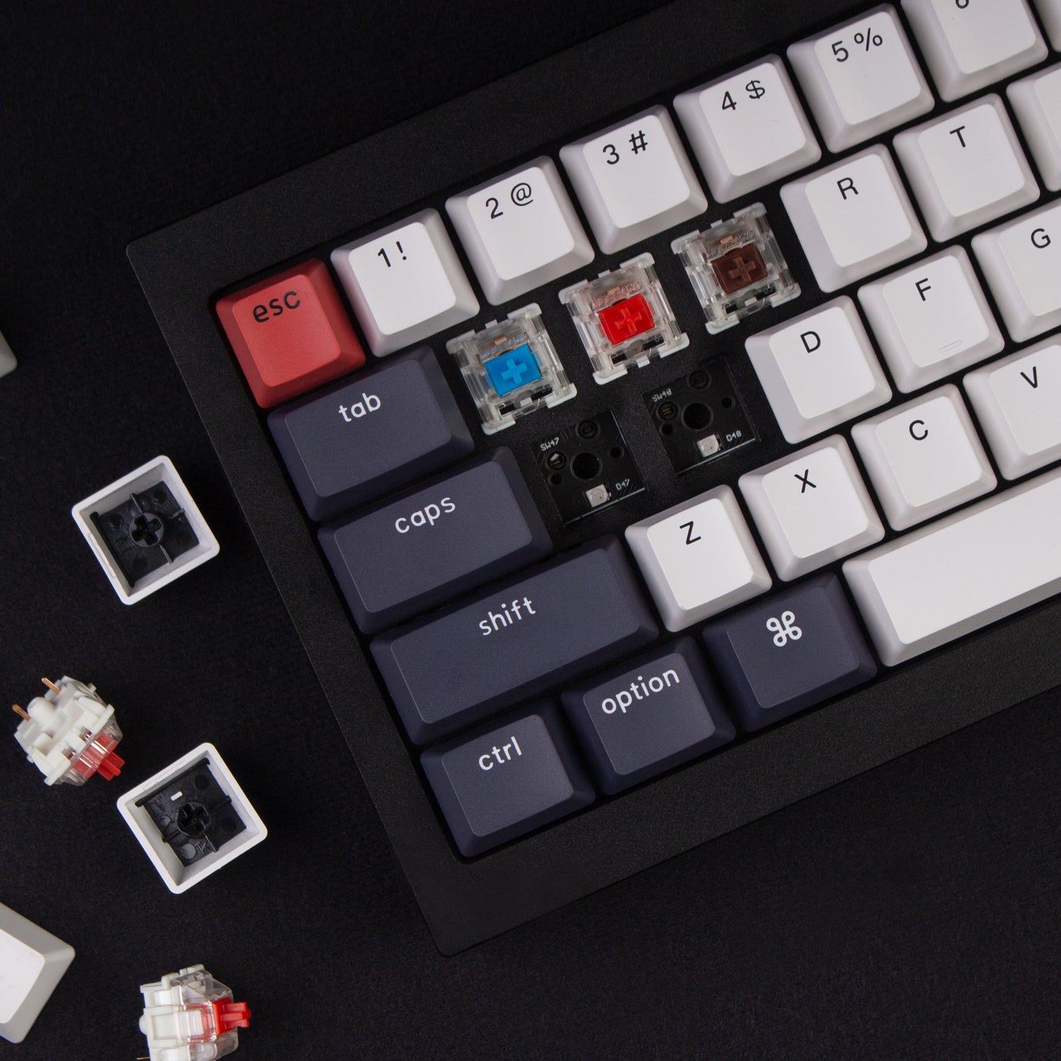 Keychron Q2 Full Customizable 65 percent layout mechanical keyboard supports QMK VIA with hot-swappable Gateron Phantom Mechanical Red Blue brown switch