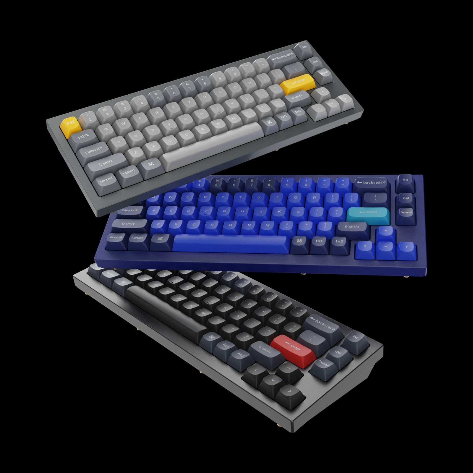 Keychron Q2 Full Customizable 65 percent layout mechanical keyboard supports QMK VIA with hot-swappable Gateron Phantom Mechanical Red Blue brown switch