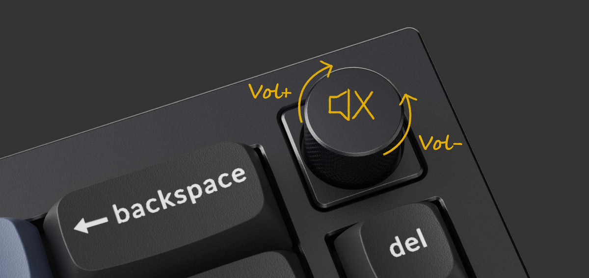 Rotary encoder function of Keychron Q2 QMK VIA 65% layout custom mechanical keyboard with rotary encoder knob version