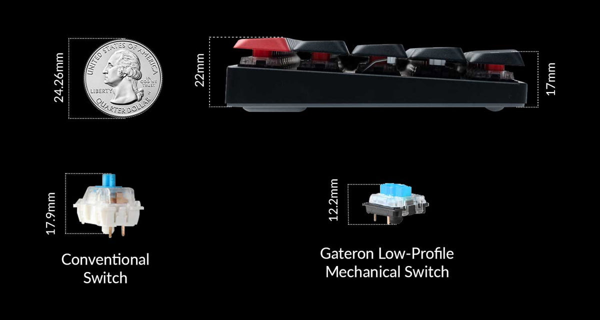 Keychron K7 Pro QMK/VIA Low-Profile Wireless Mechanical Keyboard with low profile double-shot PBT keycaps