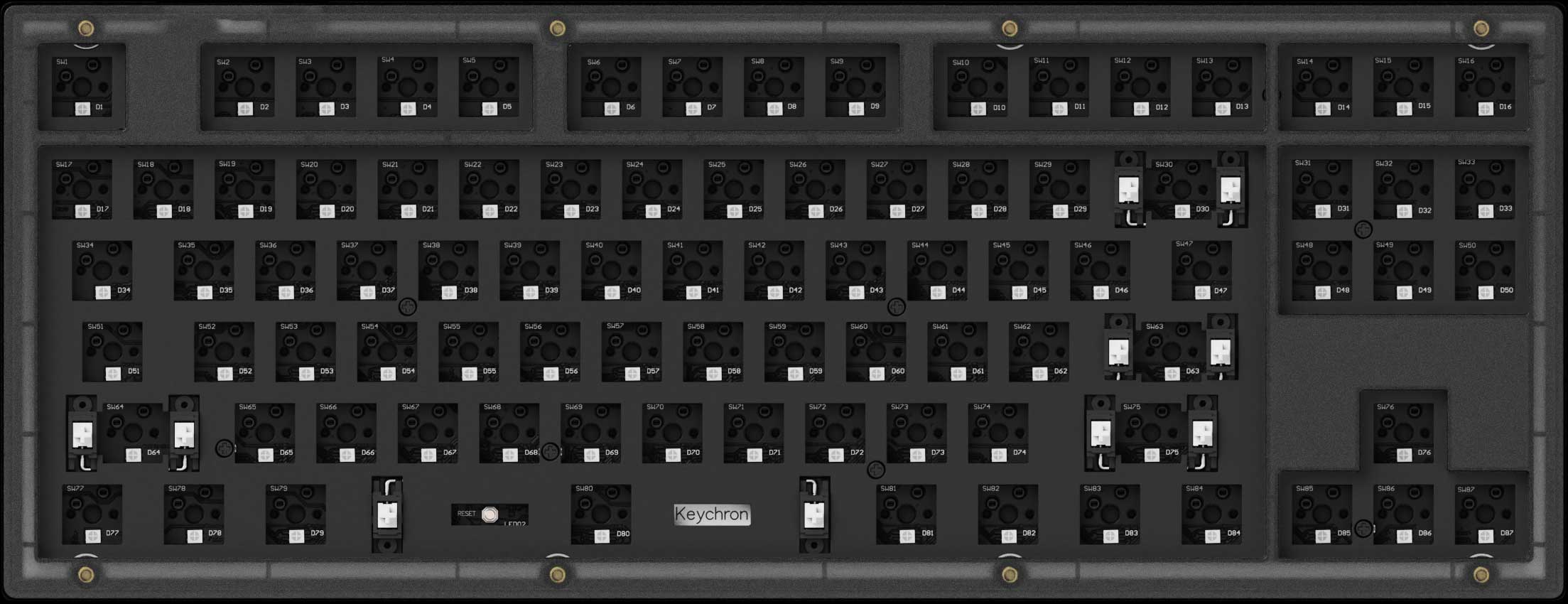 Barebone US layout ofKeychron V3 Custom Mechanical Keyboard