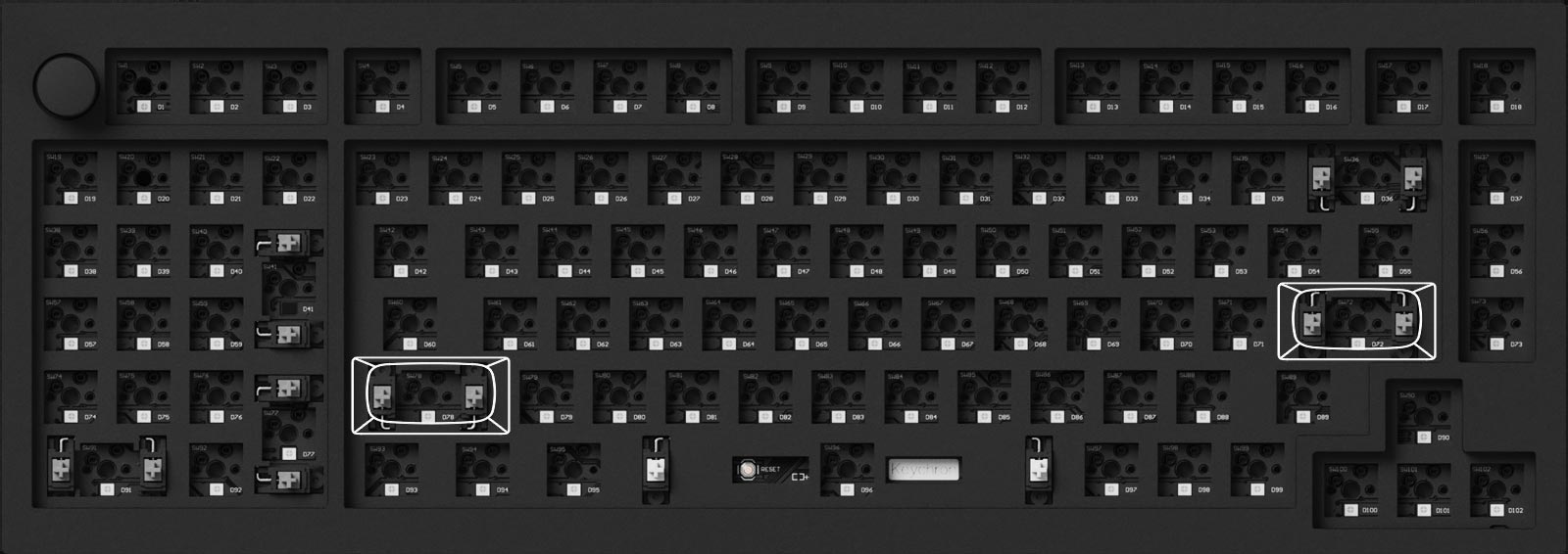 ANSI/US layout of Keychron Q12 Compact 96% Layout Custom Mechanical Keyboard