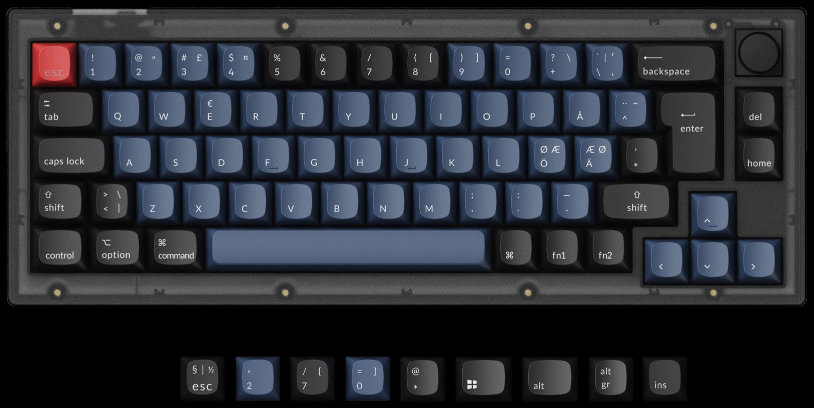 Keychron V2 QMK VIA custom mechanical keyboard ISO Nordic layout