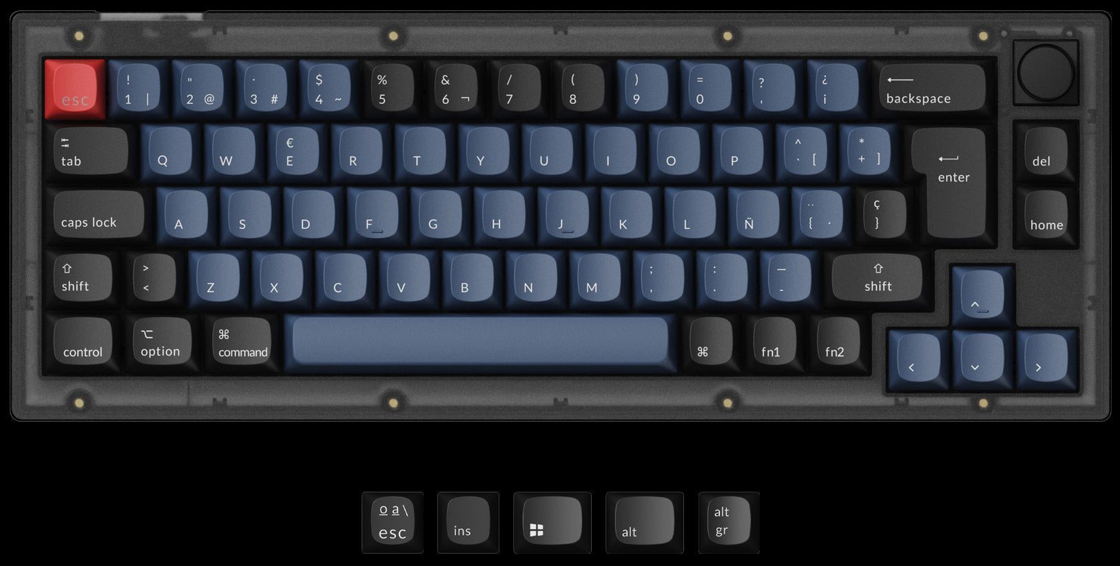 Keychron V2 QMK VIA custom mechanical keyboard ISO Spanish layout
