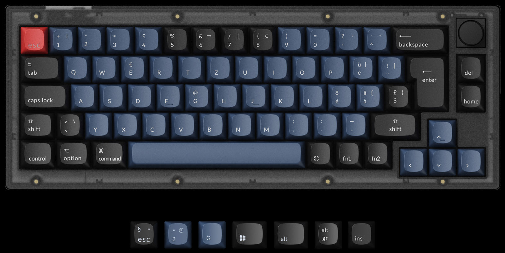 Keychron V2 QMK VIA custom mechanical keyboard ISO Swiss layout