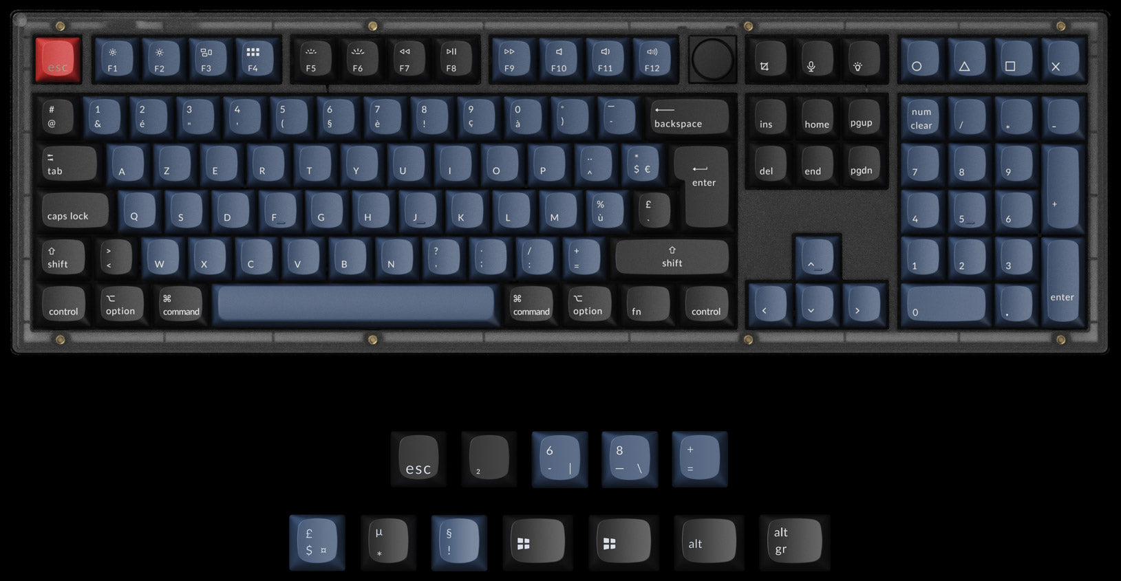 Keychron V6 QMK VIA custom mechanical keyboard ISO French layout