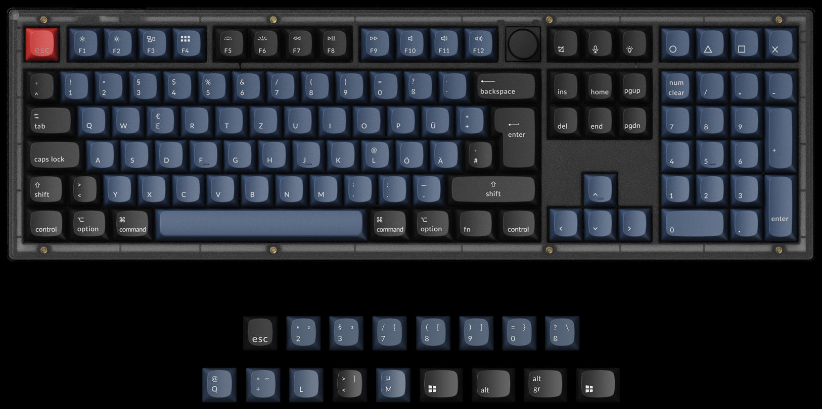 Keychron V6 QMK VIA custom mechanical keyboard ISO German layout