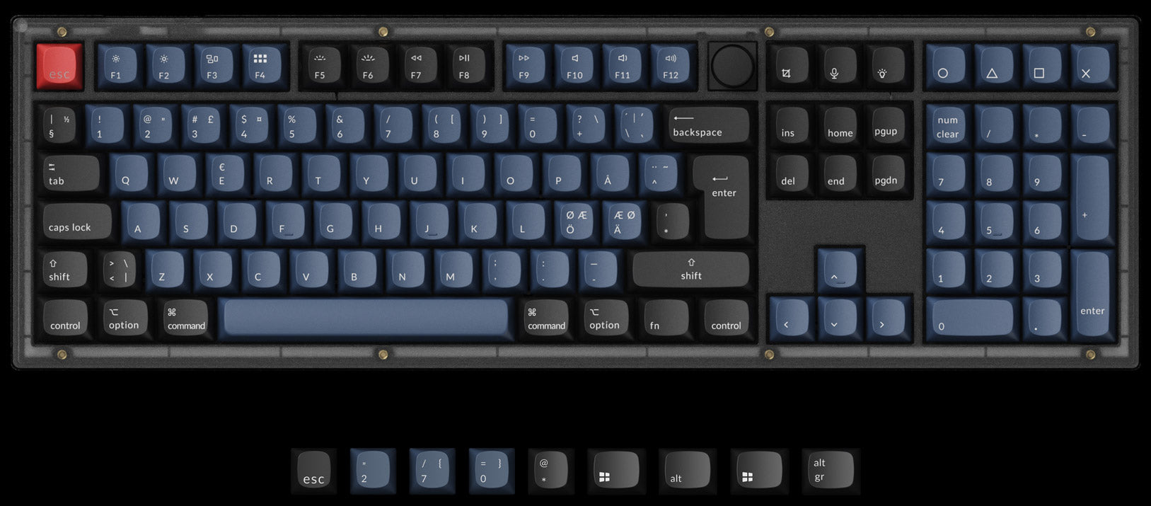 Keychron V6 QMK VIA custom mechanical keyboard ISO Nordic layout