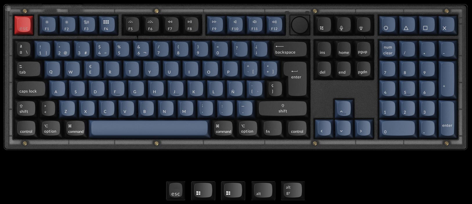 Keychron V6 QMK VIA custom mechanical keyboard ISO Spanish layout