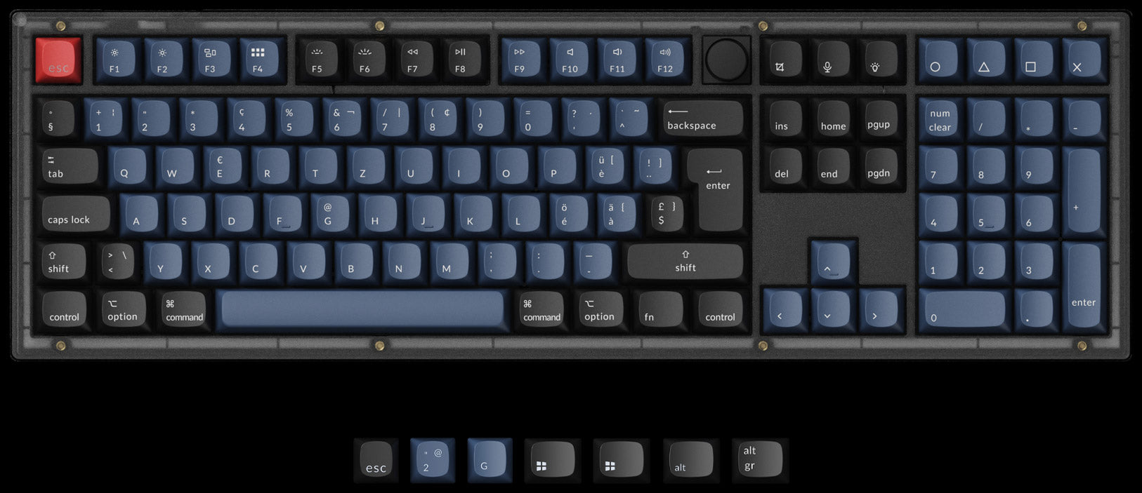 Keychron V6 QMK VIA custom mechanical keyboard ISO Swiss layout