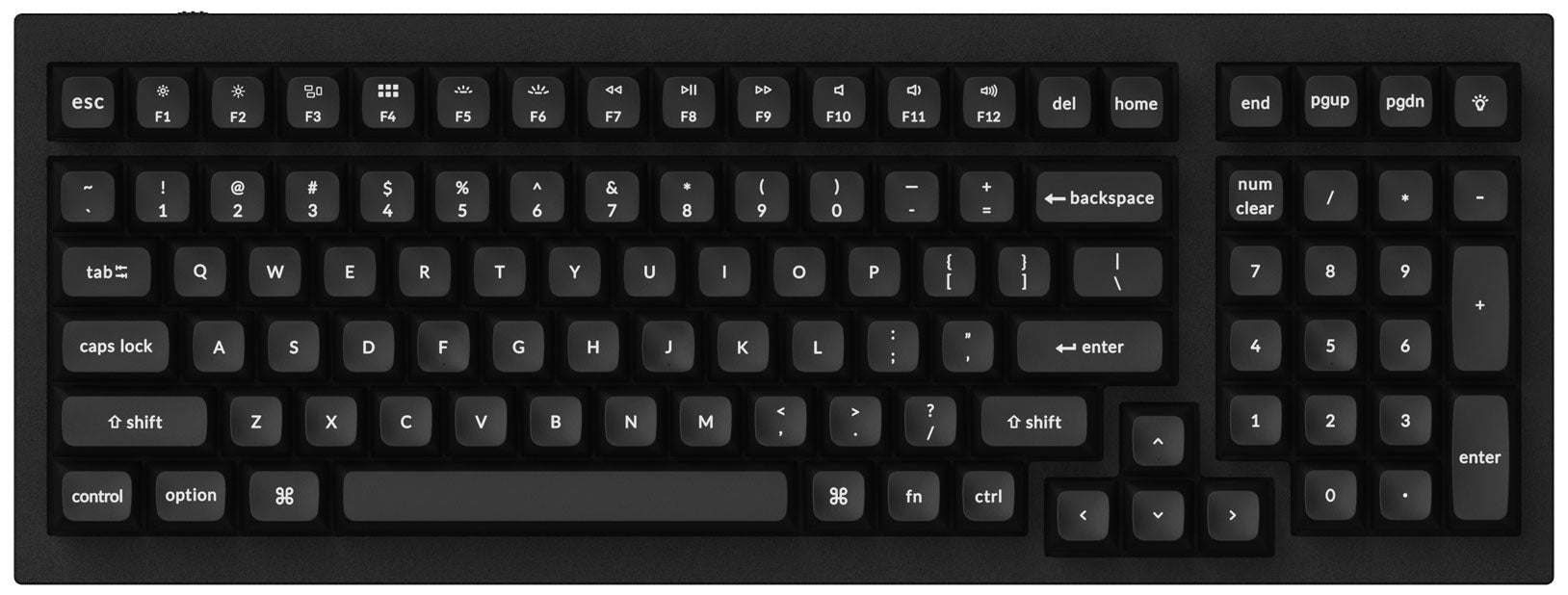 Double Shot KSA PBT Keycap Full Keycap Set White on Black