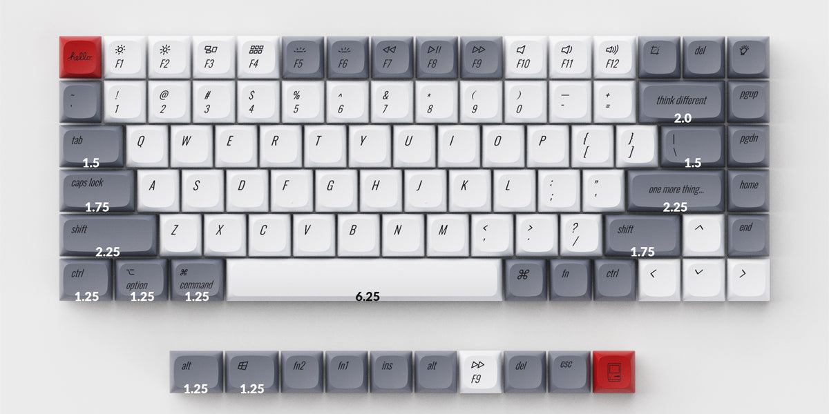 Keychron k2 wireless mechanical keyboard for Mac Windows iOS Android xda profile dye sub pbt retro mac keycap set