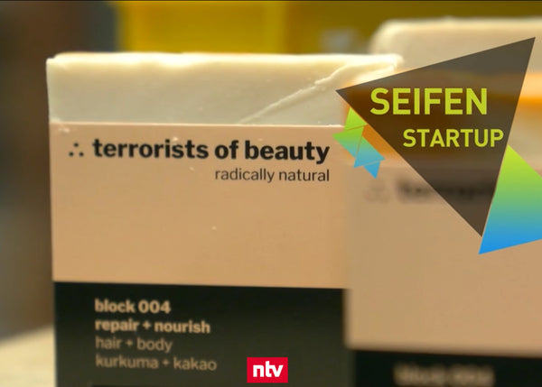 Die Naturseifen von "Terrorists of beauty" sind bei der  Startup-News Sendung von n-tv präsentiert worden.