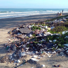 Enormous amount of plastic waste near the sea
