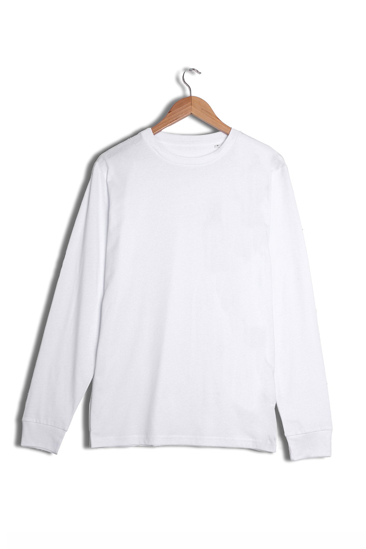 Men's White Organic Cotton Long Sleeve T-Shirt | Goose Studios