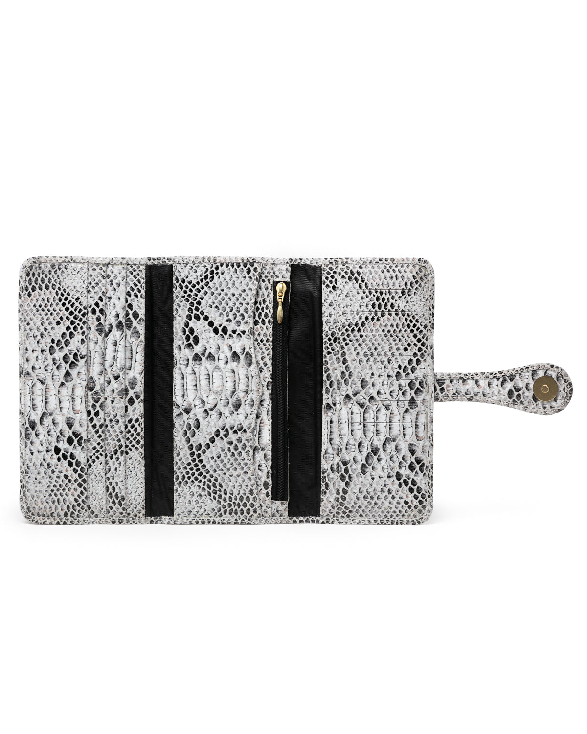 Mila Trifold Wallet: Ebony Snake