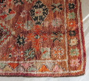 used vintage large boho moroccan wool boujaad rug