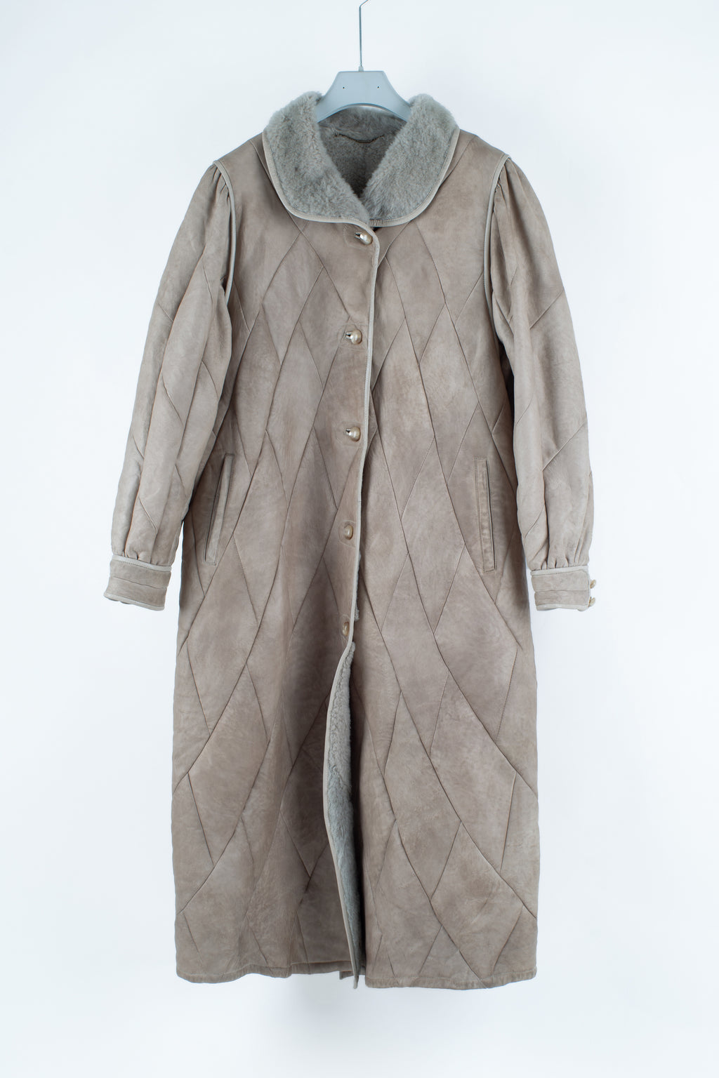 Women's Vintage Terracotta Double Breasted Shearling Cocoon Coat