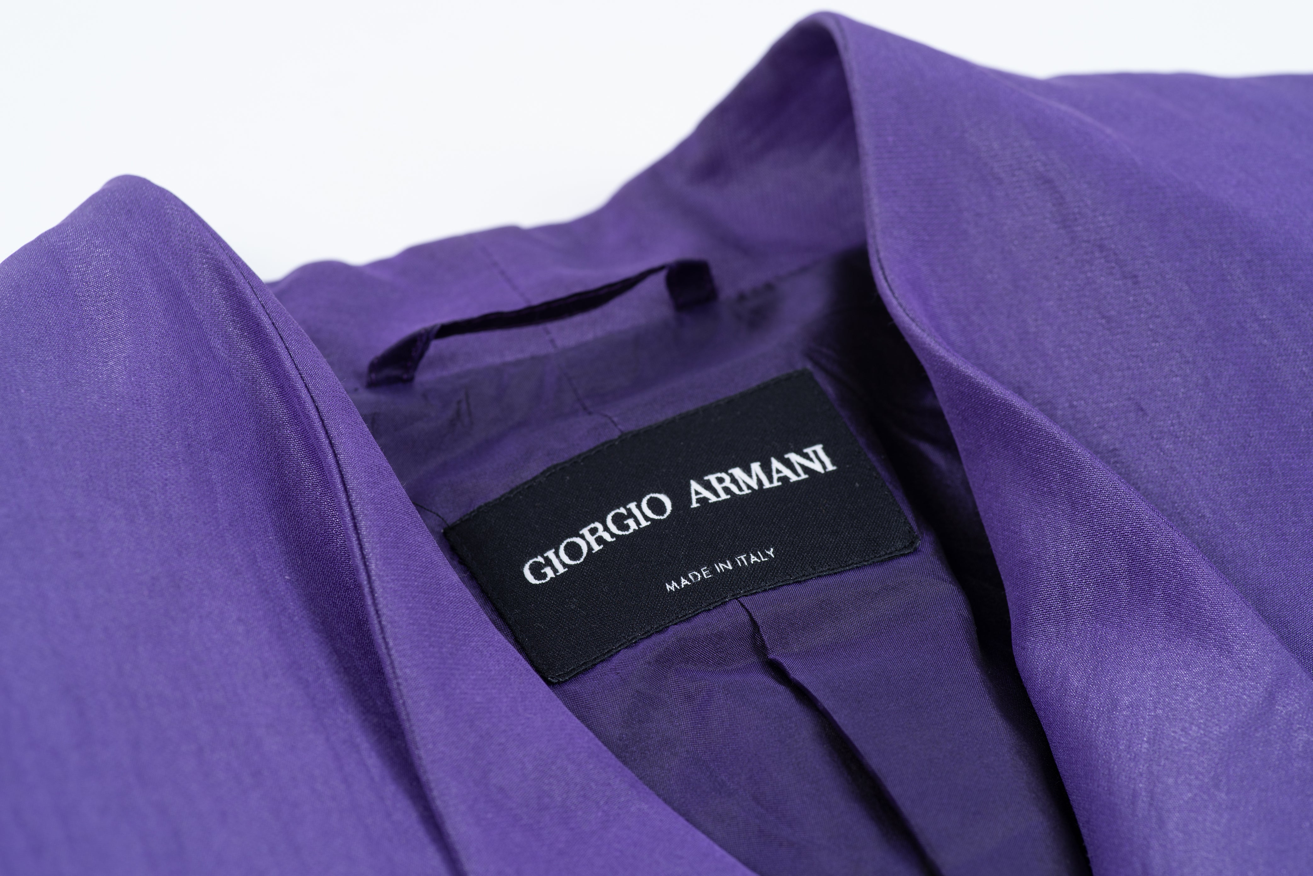 Giorgio Armani Silk and Linen Purple Fancy Blazer Jacket, SIZE S –  SecondFirst