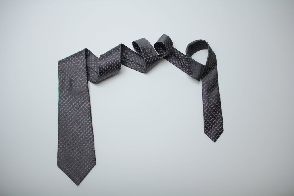 San-Dee - Louis Vuitton Silk Necktie Silver Black Damier