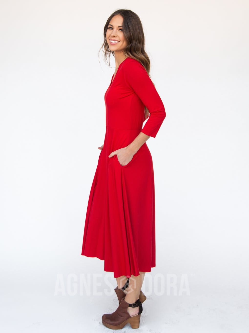 agnes and dora midi dress