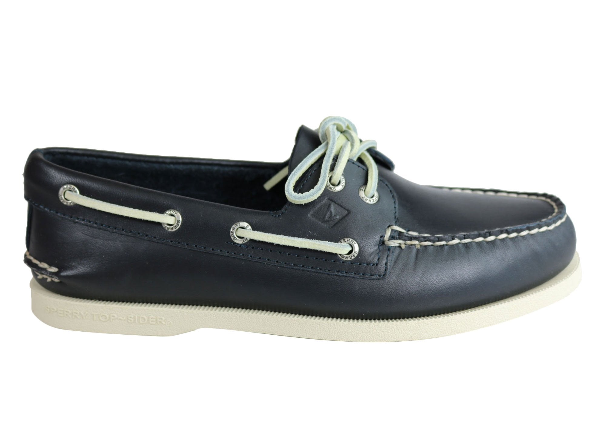 Sperry Mens A/0 2 Eye Leather Lace Up Comfortable Wide Fit Boat Shoes ...