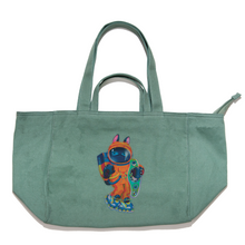 Load image into Gallery viewer, &quot;Extraterrestrial Boxing&quot; Tote Carrier Bag Cream/Green