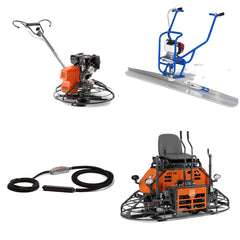 Equipment for pouring and finishing concrete floors and slabs