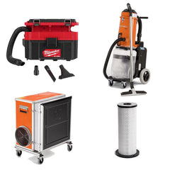Vacuum cleaners, air scrubbers and filters