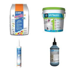 Grout and caulks from Mapei and Laticrete