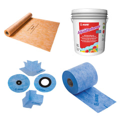 Sheet and roll-on waterproofing solutions from Mapei and Schluter