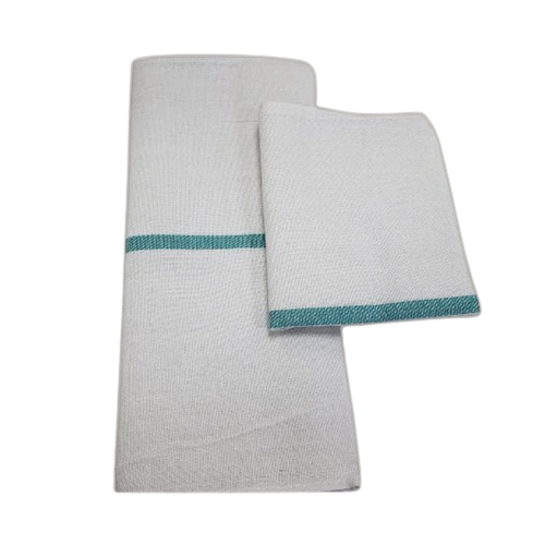 Barber Towels Green Centre Stripe 15x26