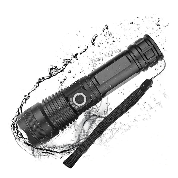 Bright LED Tactical Flashlight Waterproof Torch USB Rechargeable for Outdoors, Camping, Hunting, Fishing and Hiking.