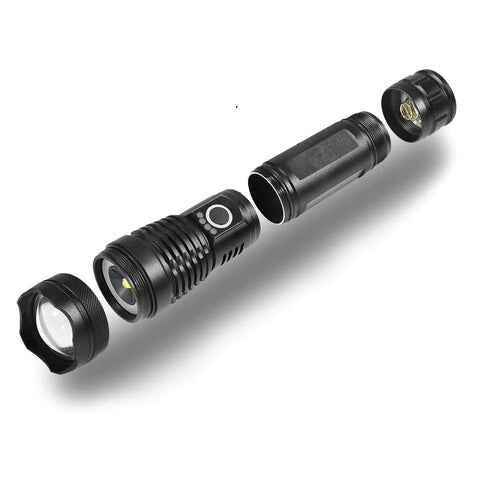 Bright LED Tactical Flashlight Waterproof Torch USB Rechargeable for Outdoors, Camping, Hunting, Fishing and Hiking.