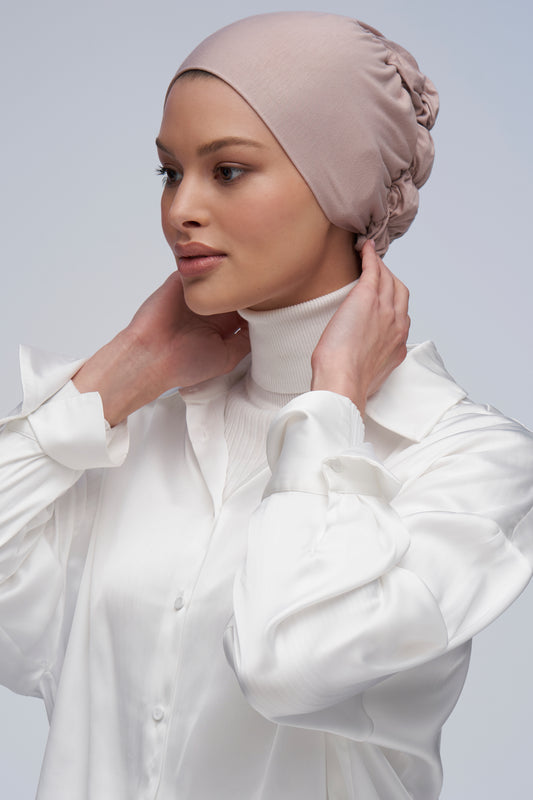 Elastic Silk Hijab Undercap - White