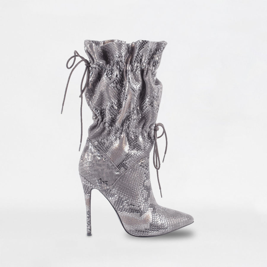 silver stiletto boots