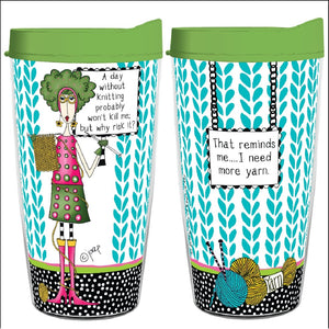 A Day Without Knitting Probably Won't Kill Me But Why Risk It - Smile Drinkware USADolly Mamas by JoeytumblerA Day Without Knitting Probably Won't Kill Me But Why Risk It 16oz Tumbler with Lid And Straw tumbler Dolly Mamas by Joey