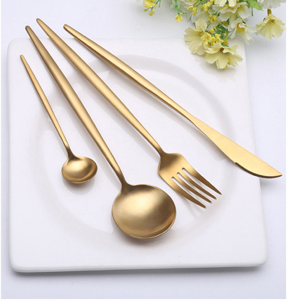 Gold Cutlery Set (4 piece) The Decor House