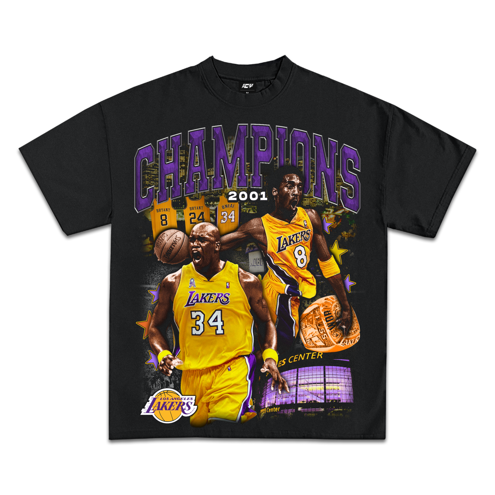 2001 Champions Shaq and Kobe Graphic T-Shirt Vintage  Graphic Tee