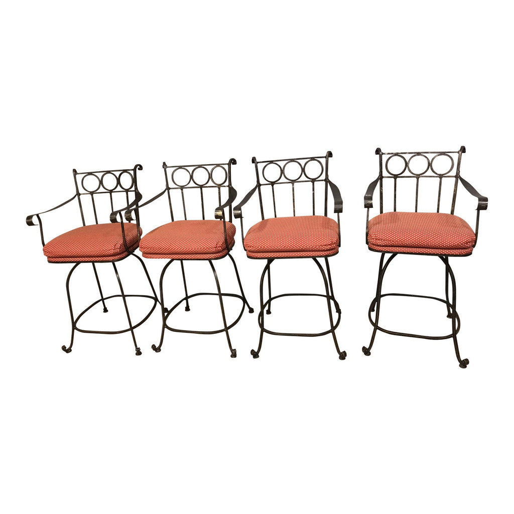 vintage wrought iron bar stools  set of 4