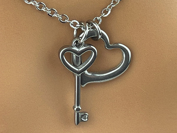 Round Silver Lock and Keys for Locking Collar Jewelry - Serenity in Chains