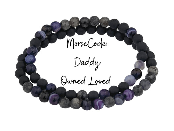 Daddy Morse Code Keyring – Purple Wyvern Jewels