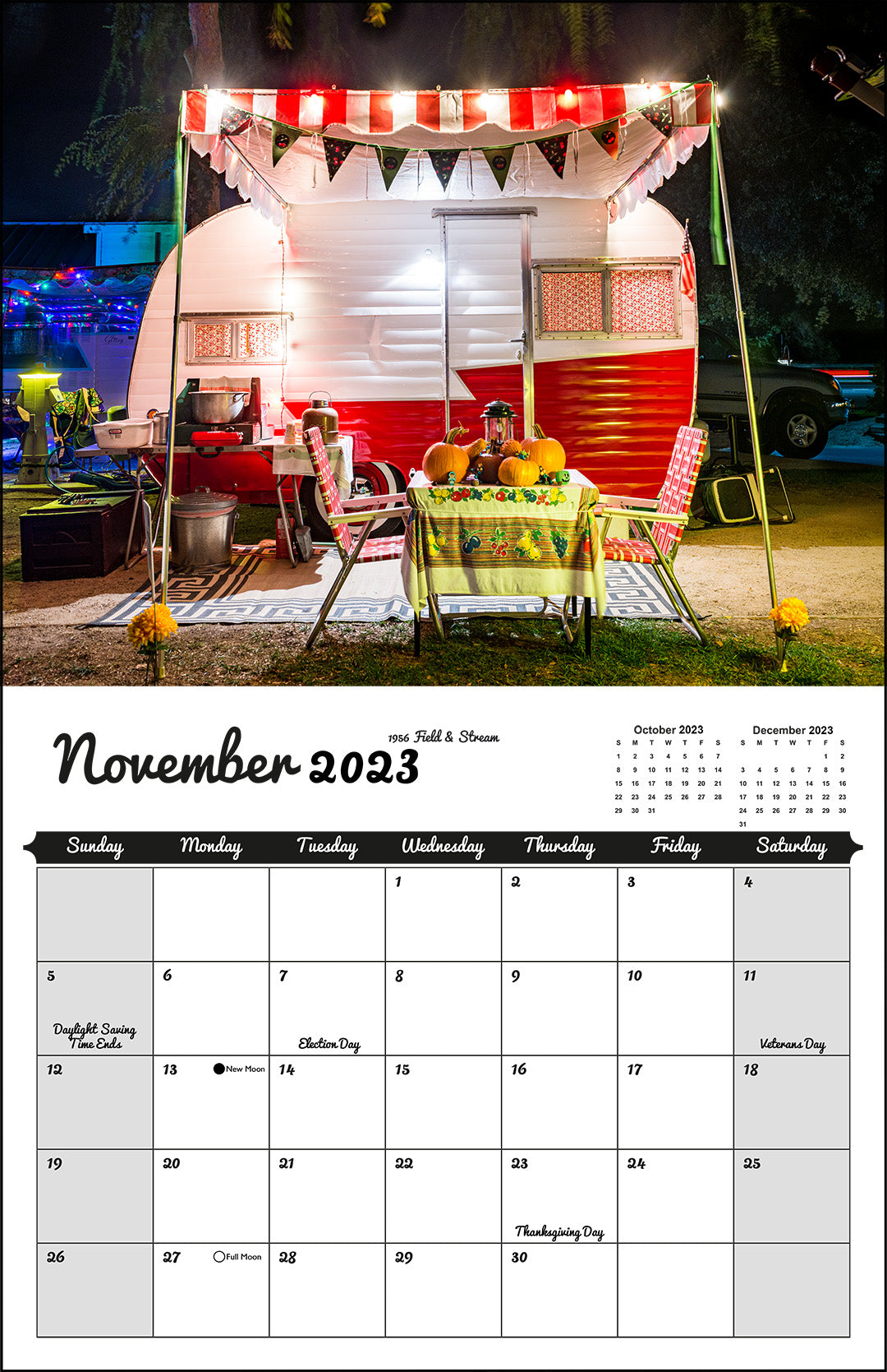 WALL CALENDAR "Vintage Nights 2023" Vintage Travel Trailers Think Vista