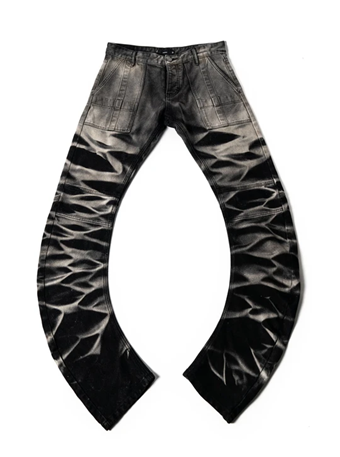 Dark color Black Stonewash J-Shape Stacked Jeans Men