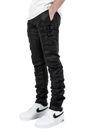 Goth Ninja Omari Waxed Stacked Jeans
