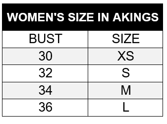 Women's size in men's shirt based on bust size conversion chart